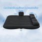 Folded car air mattress stored compactly inside car trunk for portability