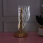 Close up of warm glowing crystal LED table lamp