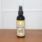 Furniture polish spray highlighting enhanced natural beauty of wooden cabinet after application.