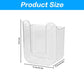 Smooth-edged transparent tissue dispenser wall mount in detail