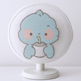 Cartoon fabric mesh fan cover fitted on a pedestal fan