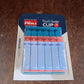 Close-up view of Ritu plastic pouch sealer clips highlighting their design.