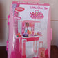 Detailed view of the pretend play kitchen set components