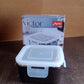 Closeup of airtight sealing mechanism on food storage container
