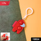 Close-up of a Pop-It Fidget Keychain showing two pushable bubbles and its soft silicone texture.