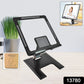Adjustable desktop stand securely holding a tablet, perfect for video calls or movies.