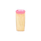 Reusable dispenser box filled with Organivo bamboo toothpicks on a clean surface.