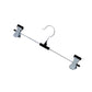 Pack of 12 durable stainless steel hangers with versatile adjustable clips.