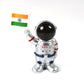 Detailed image of solar astronaut ornament with nodding head and Indian flag