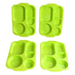 Unbreakable divided plates, ideal for both kids and adults.