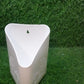 Brightly coloured hanging planter pot for cultivating herbs and small flowers.