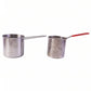 Frying set with pot and basket on white background