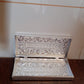 Top view of decorative multipurpose silver cash box sized 20x9 cm for gift packing
