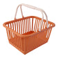 White background showing the orange plastic storage basket