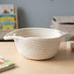 Close-up of cotton rope basket detail showing craftsmanship