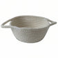 White background display of woven basket size guide