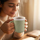 Leather-textured coffee mug suitable for home and office use