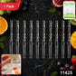 Pack of clear plastic fruit forks for snacks and desserts