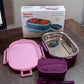 Stainless steel lunch box showing compact, sleek design
