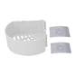 Compact plastic corner rack holding toiletries and spices.