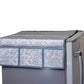 Decorative fridge top cover with a vibrant mix of patterns, enhancing kitchen style.
