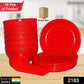 A complete 18-piece soup bowl set from Indo Glow, showcasing six bowls, spoons, and saucers.