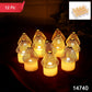Decorative LED candle lights with warm flickering glow and golden mesh covers
