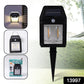 Outdoor dual mode solar wall light illuminating porch area
