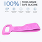 Double-sided silicone body wash belt for exfoliating skin.