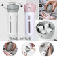 The complete Travel Dispenser Bottle Set, ready for your next adventure.