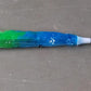 Brightly coloured microfiber duster head for attracting dust.