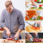Detailed view of the high-quality stainless steel material of the kitchen finger guard.