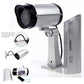 Easy-to-install dummy security camera with a visible flashing light, ideal for deterring intruders.