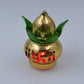 Gold plated LED Kalash with its multicolor lights on, enhancing home and temple decor.