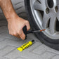 All 5 pieces of the tubeless tyre puncture repair kit laid out on a clean surface.