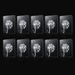 Transparent adhesive wall hooks 10pc set on white background