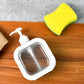Close-up view of the easy-press pump mechanism on the clear lotion dispenser.