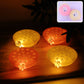 Set of lotus canopy LED decorative lamps in multicolor shapes floating in water
