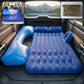 Inflatable car air mattress with U-shape extension in dark blue