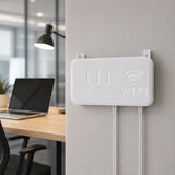 Wall mount WiFi router holder box with open sides for airflow