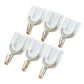 Pack of six white self-adhesive utility hooks for home organisation.