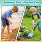 Children using lightweight plastic sand tools in outdoor setting