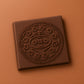 Close-up of the chocolate scented notebook cover, highlighting the design.