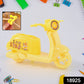 Bike shaped pencil sharpener on white background highlighting fun stationery accessory