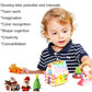 Non-toxic play dough set for kids, highlighting the 6-piece pack and 5 vibrant colours.