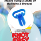 Step-by-step diagram demonstrating the correct usage of the balloon knotting device.