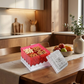 Lifestyle shot of the Ruby dry fruit storage container blending seamlessly into a modern kitchen setting.