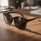 UV protection black sunglasses with classic square frame