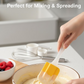 Heat resistant silicone spatula being used in the kitchen