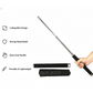 Various features of the collapsible self-defense stick highlighted.